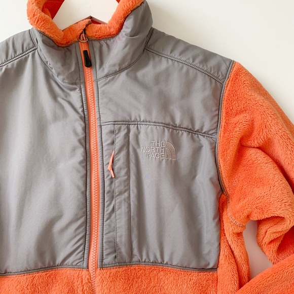 North Face Denali Jacket Orange Gray 